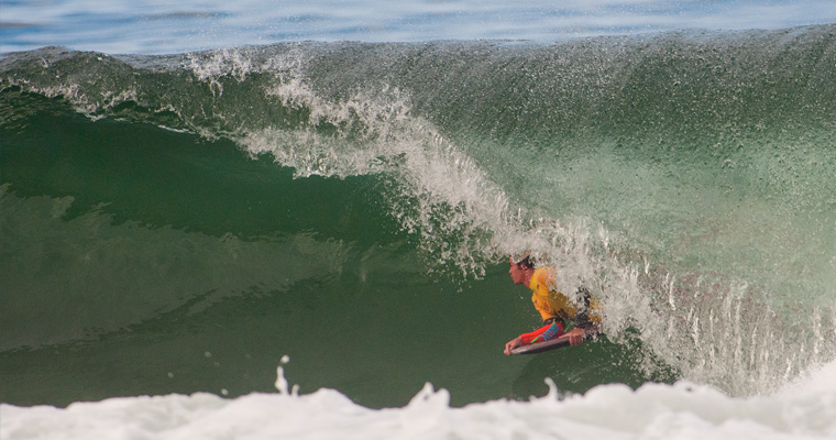 South Africa’s Storm Prestwich took advantage of the great waves on offer, found a deep barrel, and is one step closer to the Grand Final. Photo: ISA/Rommel Gonzales